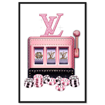 Coquette luxueuse rose à motif de fentes sur toile par Art Remedy