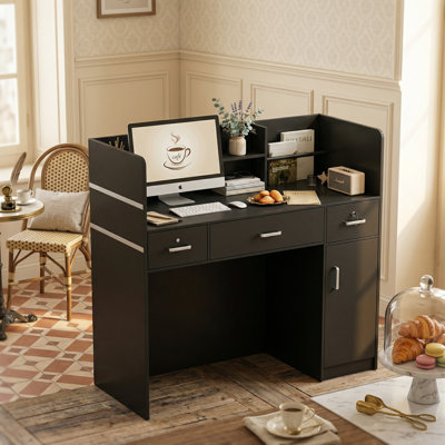 Bureau de réception moderne avec rangement de 47,3 po Parkerfield