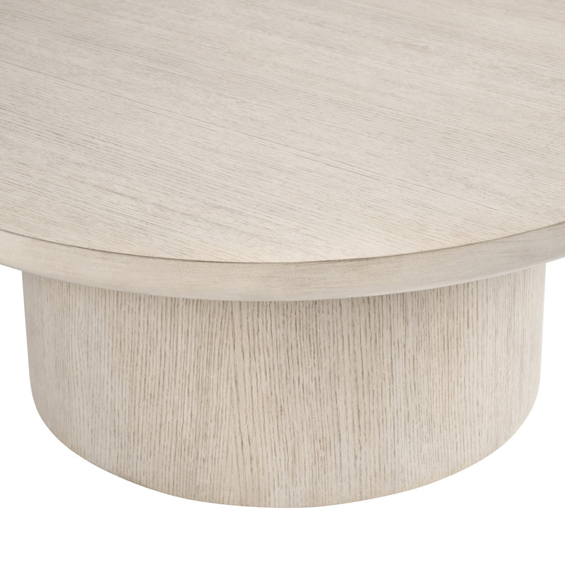 Table basse ronde en bois crème