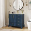 Meuble-lavabo autoportant moderne de 35,6 pouces de style Mid-Century avec lavabo intégré, rangement spacieux et fabrication durable pour des salles de bain élégantes