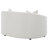 Ashleen Curved Boucle Loveseat with Sloped Arms and Faux-Down Accent Pillows, Latte