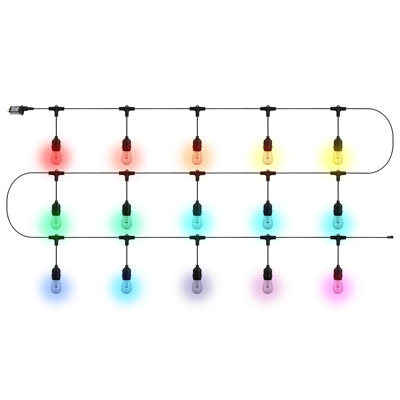 Junyi Outdoor String Lights - 50FT Color-Changing Patio Lights with Remote and Vintage-Style LED Edison Bulbs for Porch, Backyard, and Events by Pure Garden