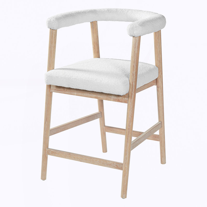 Tabourets de comptoir confortables pour îlot de cuisine / salle à manger, ensemble de 2, Beige / Naturel, 24.5