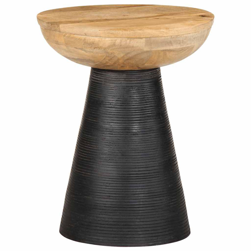 Side Table Diameter37x45 Cm Solid Wood Mango, Black