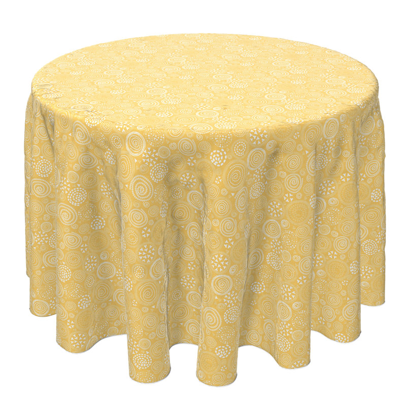 Round Geometric Cotton Twill Tablecloth