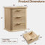 Table de chevet cannelée de 22 po de largeur avec station de charge, table de bout moderne, commode 3 tiroirs en bois, grandes tables de chevet-1023171288-1023171289