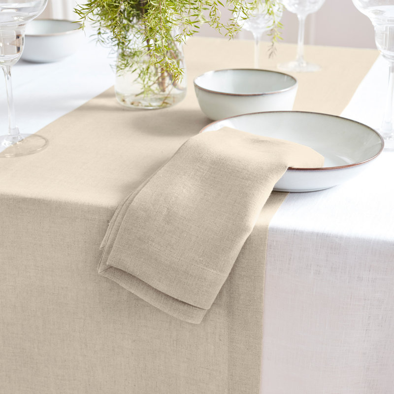 Sonoma - 100% Pure Linen Table Runner (Pre-Washed), Flax, 36" x 14"