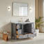 Ensemble de meuble-lavabo simple autoportant en bois massif 48 po avec plateau en marbre 48 po