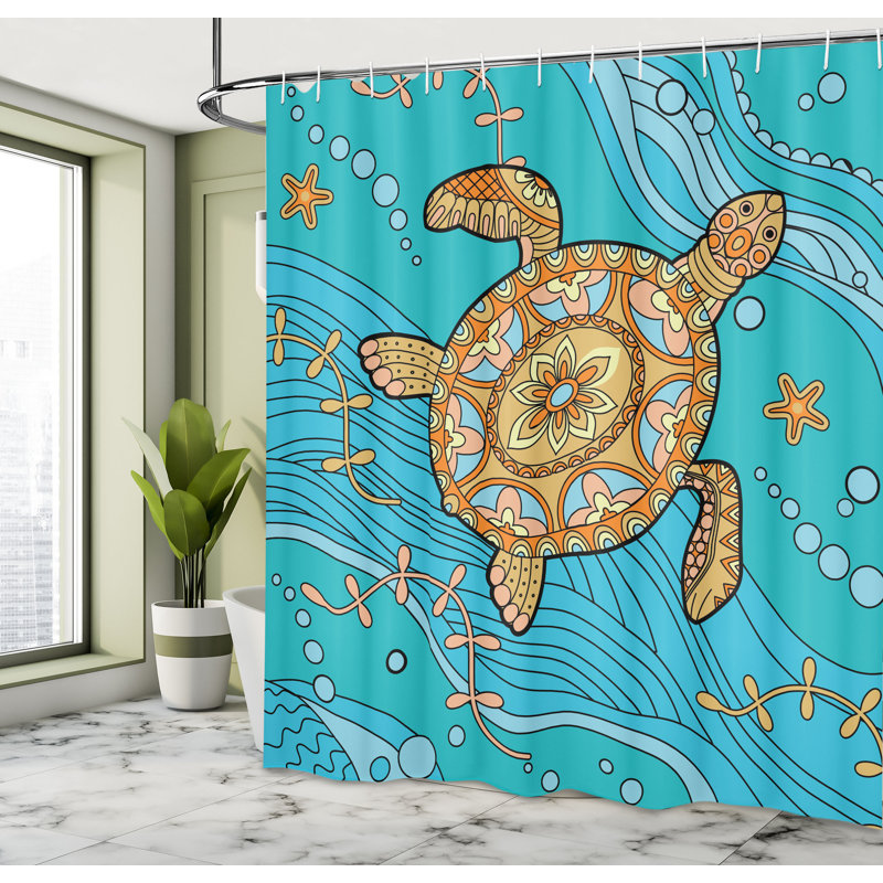 Shower Curtain with Hooks Included, 75"H x 69"W