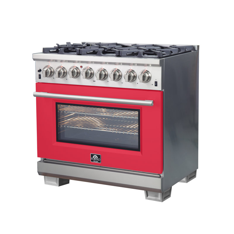 Cuisinière au carburant autoportant 36 po 5,32 pi³ Capriasca, Rouge