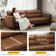 Waxed Leather Chesterfield Style Sofa, 220cm Wide Brown Couch with Carbon Steel Feet Fast Dispatch From UK Warehouse – Dispatched Within 2 Days