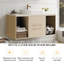 Meuble-lavabo mural contemporain de 39,3 po avec lavabo ovale en céramique, tablette ouverte et drain réglable avec salle de bain