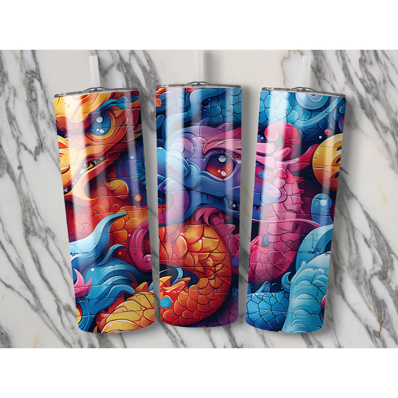 Choose Handmade Tumblers 591ml Vacuum Insulated Stainless Steel (18/8) Travel Tumbler with Straw