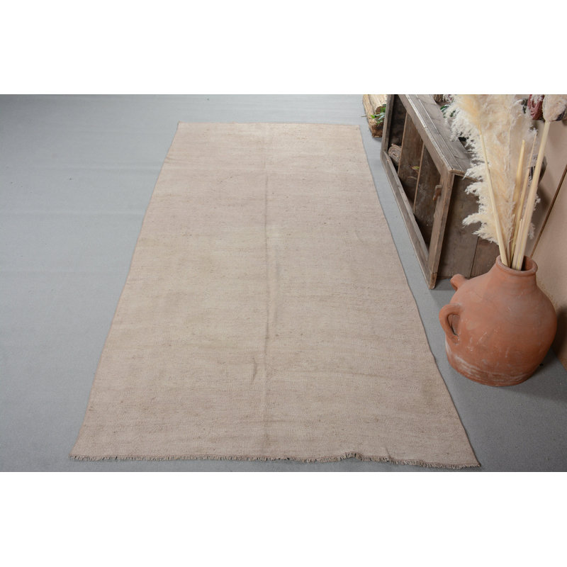 Tapis de couloir 4,7 x 11,8 pi, tapis Oushak, tapis rétro, tapis de luxe bruns, tapis bohème, tapis turcs