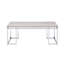 Rectangulaire, table basse, base en métal, chêne naturel, placage, plateau en bois, tablier long, placage + Pb, sans rangement