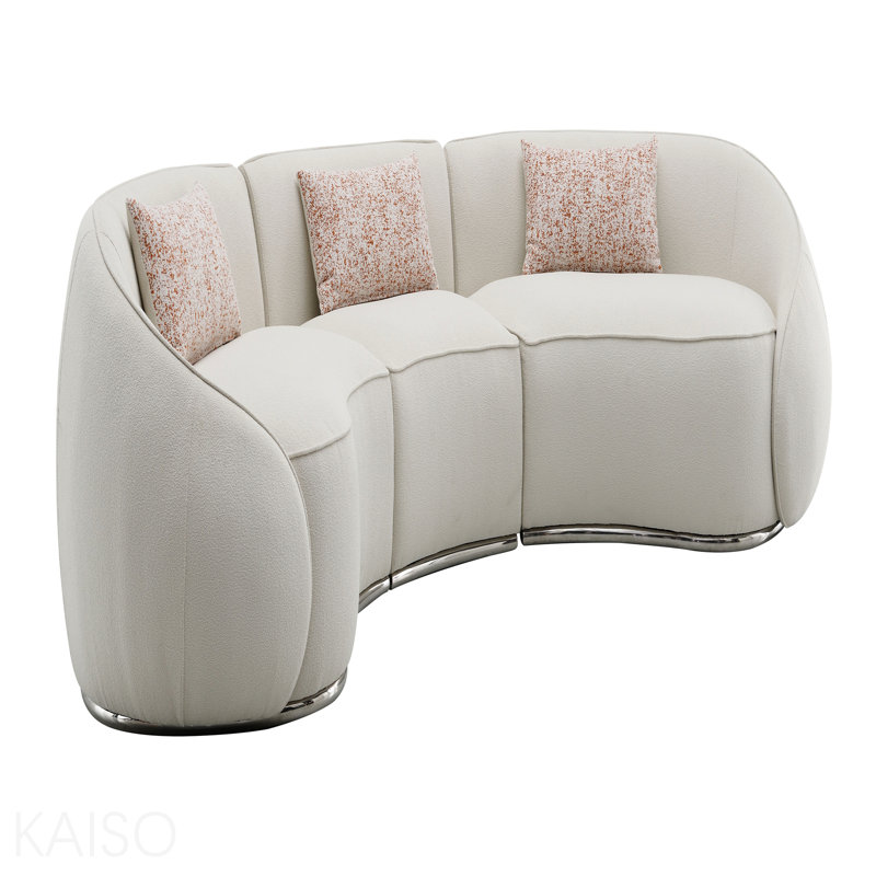 Canapé modulaire beige avec 3 coussins Boucle