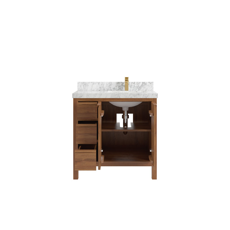 Teck Elizabeth 36 po X P 22 po De salle de bain Empira quartz, Marbre de Carrare