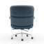 Fauteuil de direction bleu en cuir véritable avec structure en aluminium-1714349509