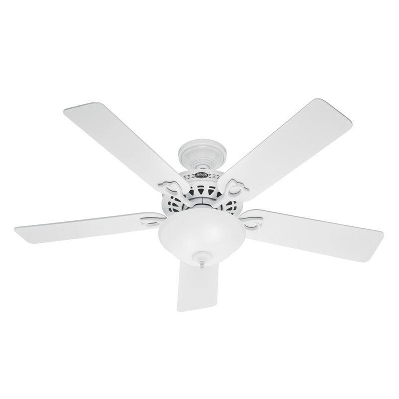 Ventilateur de plafond à 5 pales de 52 po avec chaînette et ensemble d'éclairage inclus Astoria, Blanc