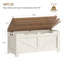 Coffre de rangement de 39,4 po, coffre de rangement très grand avec 2 charnières, banc en bois, coffre de rangement relevable, banc à chaussures pour entrée, chambre à coucher, salon, blanc rustique et brun-126248047-118611623