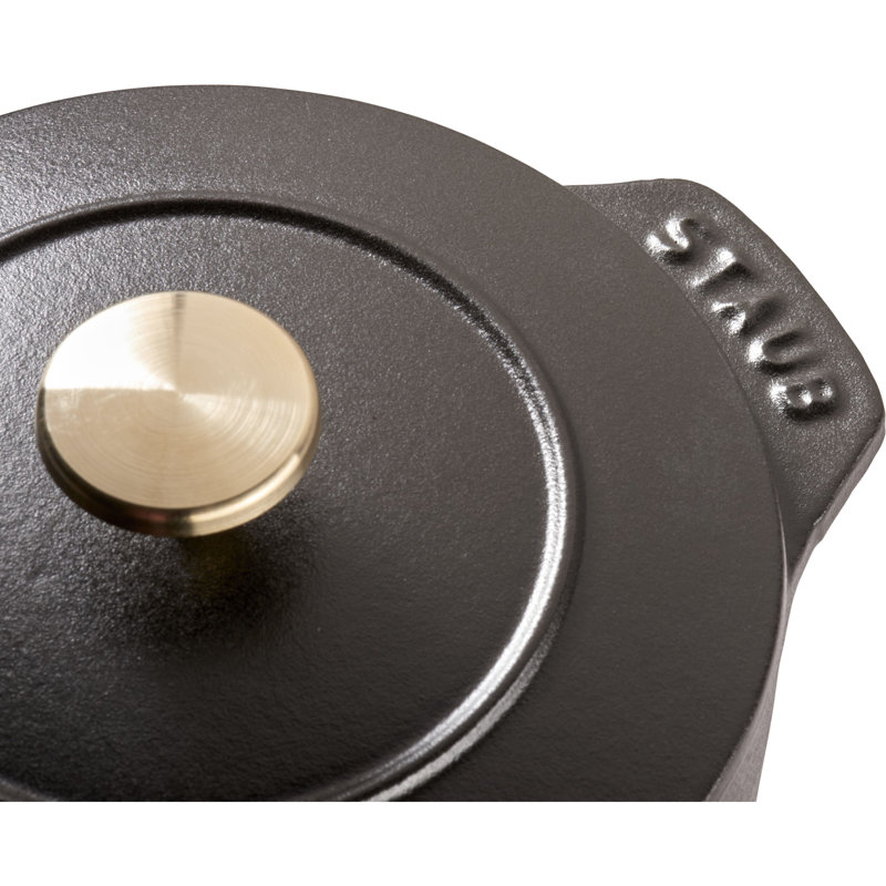 Charming Petite Matte Black Cast Iron French Oven