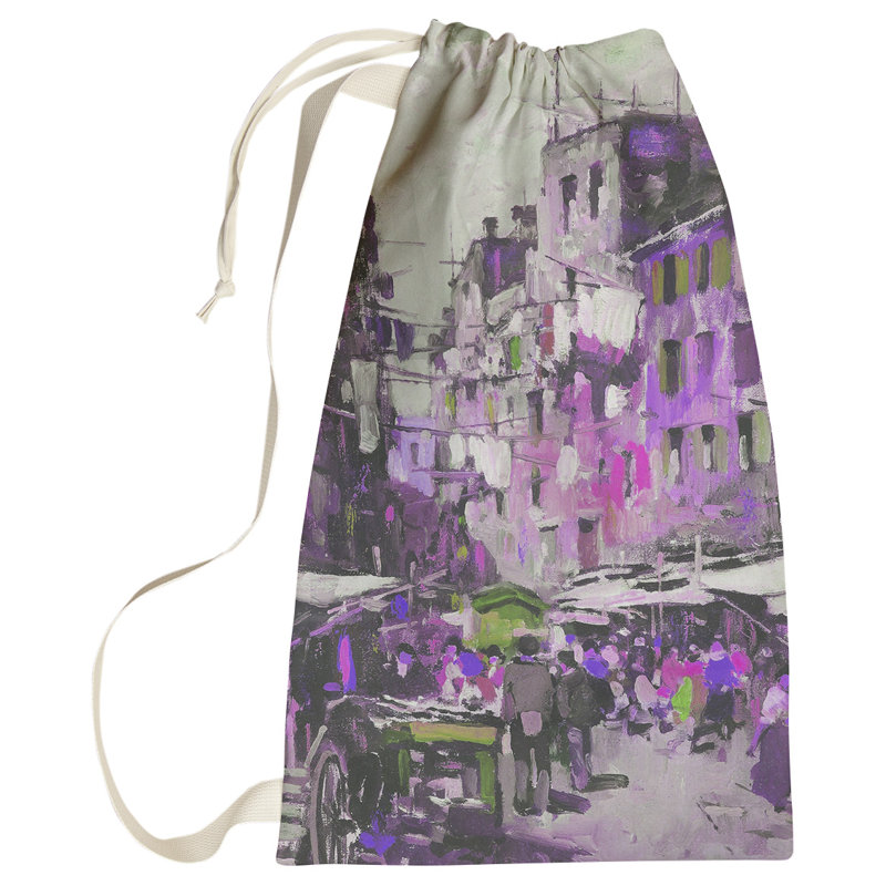 Sac à linge Macintyre Market in Naples, Petit (H 64 po x l 20 po x P 1,5 po), Mauve