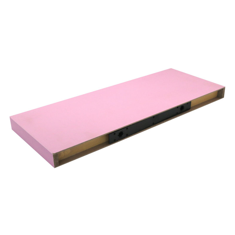 Harbour Housewares - Modern Floating Wall Shelf, Pink, 4cm H x 120cm W x 23.5cm D