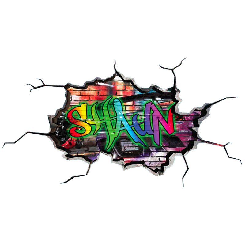 Adhésif décoratif graffiti 3D, H 41 po x l 73 po, Oui
