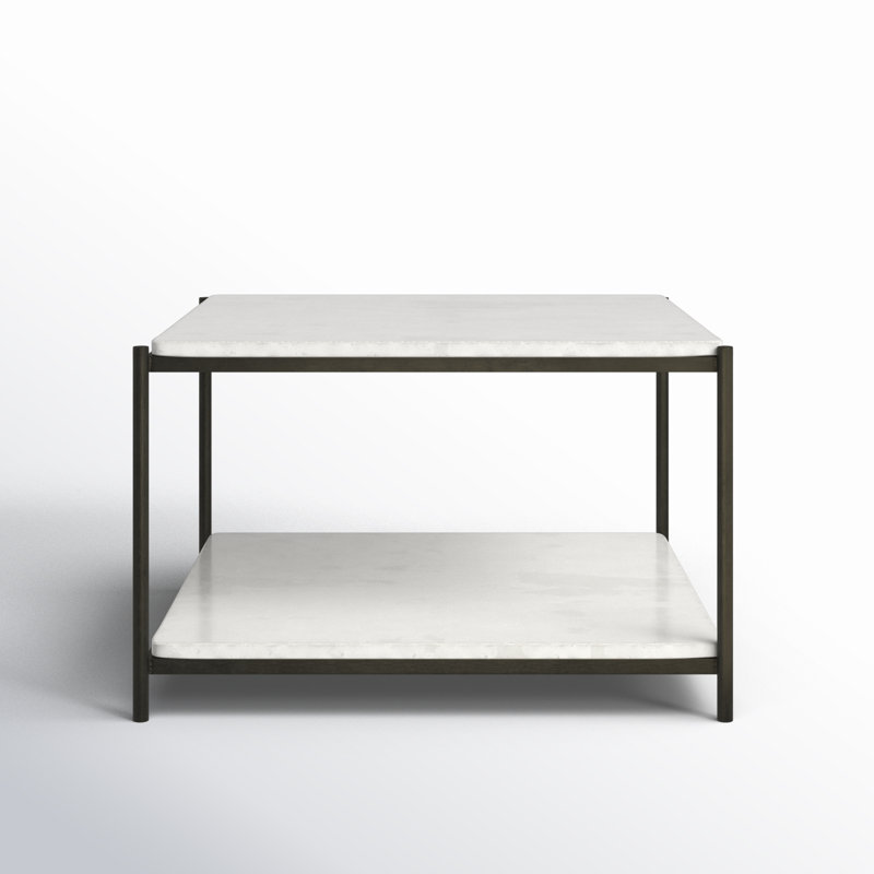 Felix Marble Coffee Table, Hammered Gray