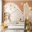 Lit double en bois avec lit gigogne simple, blanc-1693391197