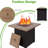 28Inch Outdoor Gas Fire Pit Table 48000 , Square Propane Patio . Bionic Wood Grain Lid. Great For Backyard, Garden, Party, Deck, Courtyard. Brown Steel. 28.6 In. Depth & Width, 23.46 Height, 62.61
