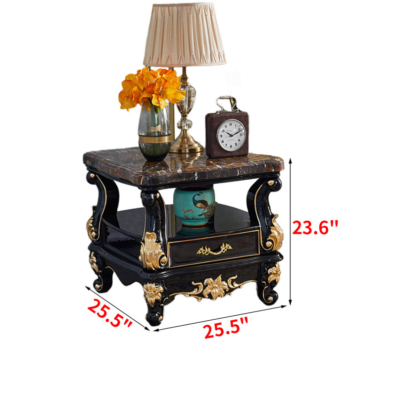 European-style Marble Solid Wood Coffee Table. Coffee Table