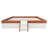 Twin Size Upholstered Daybed Frame with Fence and Stairs, PU Leather Platform Bed with Sturdy Slats,(BROWN+WHITE)-988457311-983193224