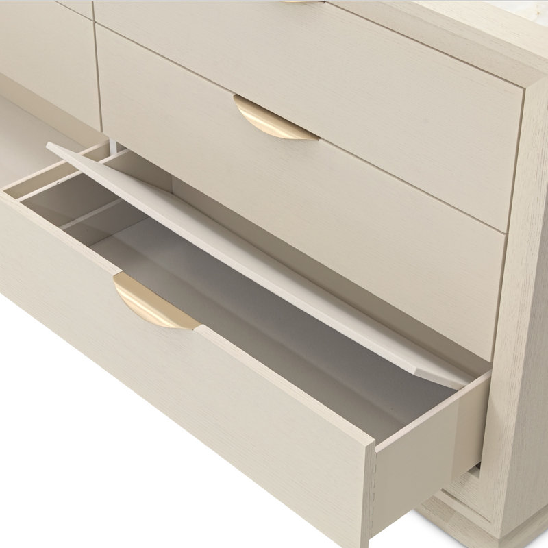 Portrait - Alabaster White 6 - Drawer Solid Wood Dresser