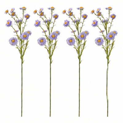 Artificial Daisy Flowers 4 Bundles 23.6” Faux Silk Daisy Flowers With Stems For Home Garden Vase Decor