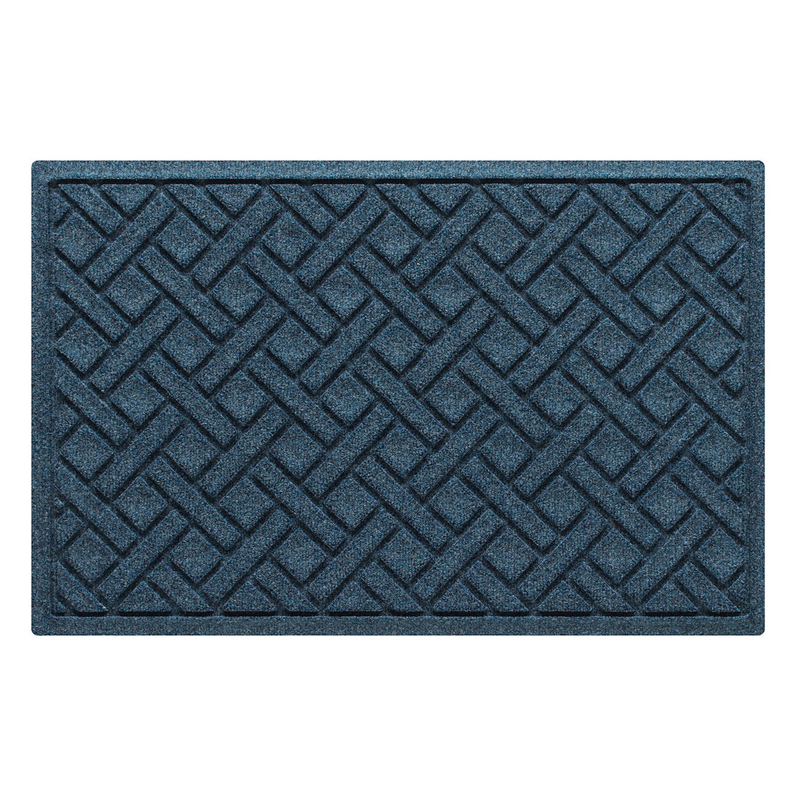 WaterHog Lattice Non-Slip Doormat, Navy, 0.375" H x 36" W x 24" D