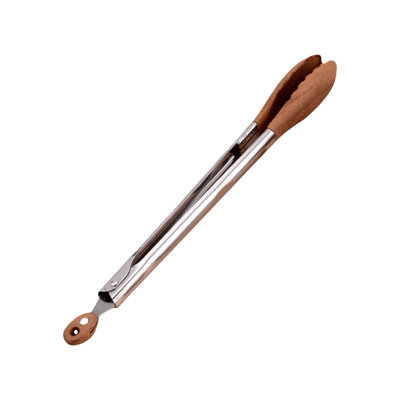 a Clamp Stainless Steel Food Clip 9-inch 12 Inch Barbecue Clip Barbecue Clip   Head Walnut Wooden Food Clip
