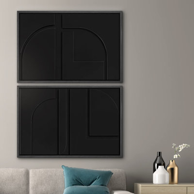 «Mid-Century Polygon Abstract Shapes Modern Art Decor Minimalist Neutral - No Texture Images», 2 pièces