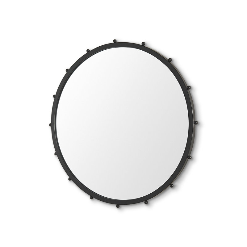 Weston Metal Round Mirror, Black, 37.6" x 37.6"