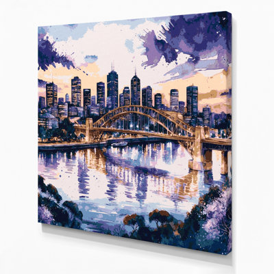 Cities Brisbane Australia Gray Canvas Wall Art