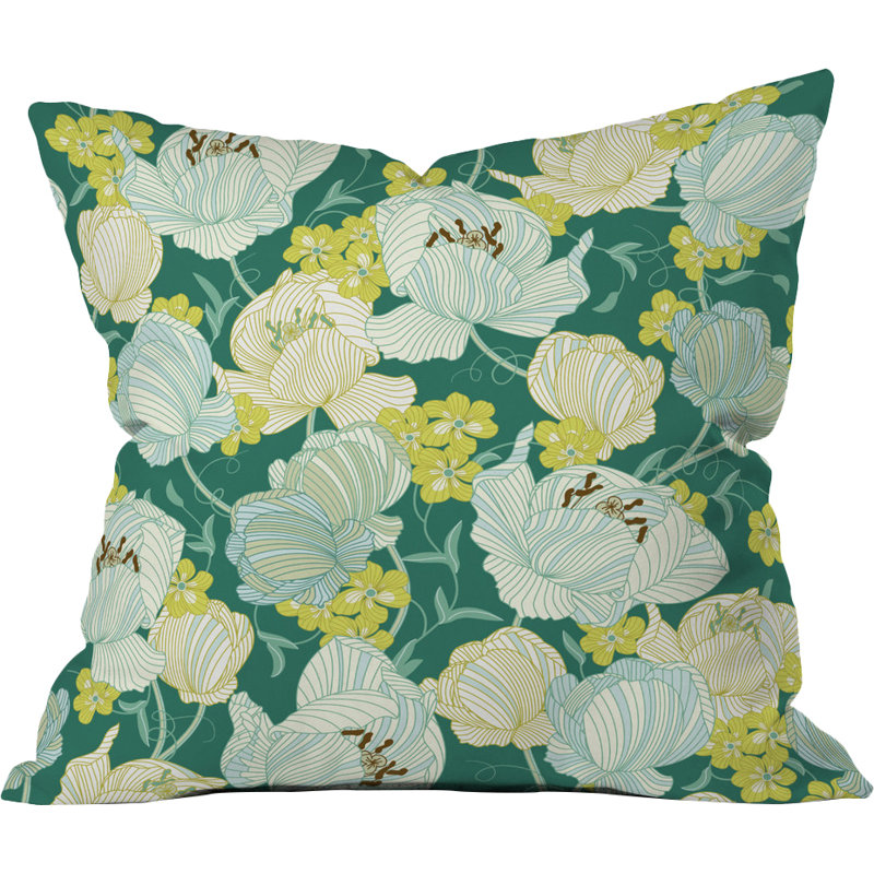 Flower Fields Polyester Throw Pillow, 20" x 20"