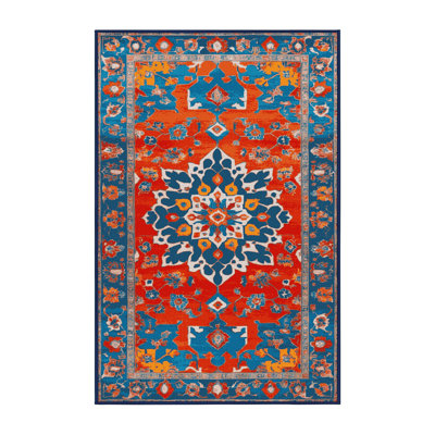 Tapis gris Tabriz lavable à la machine
