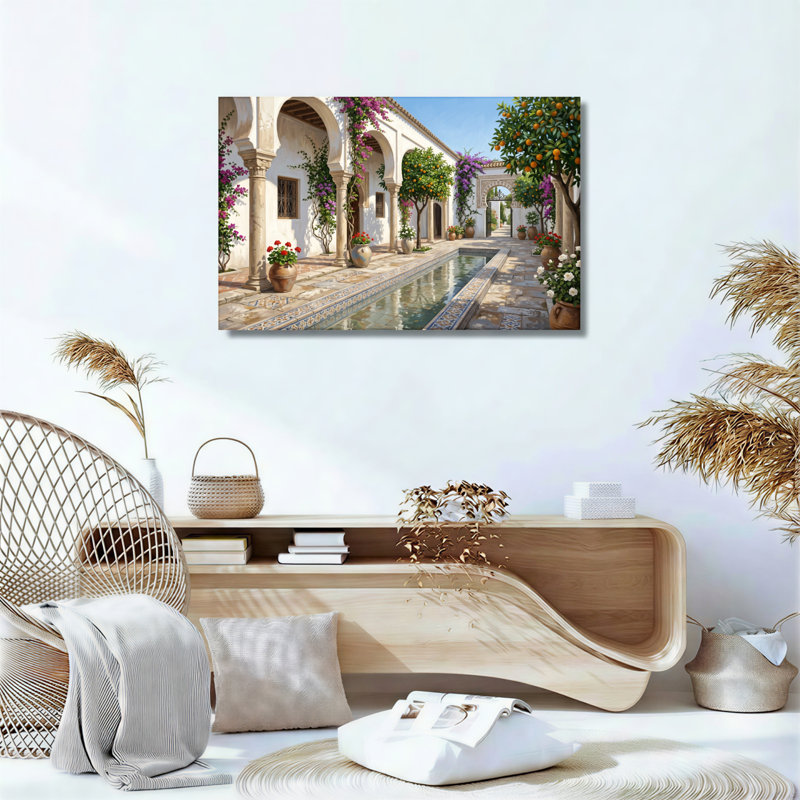 Ensemble de 1 tableau sur toile Jardin méditerranéen, 12"H x 18"W, Wrapped Canvas