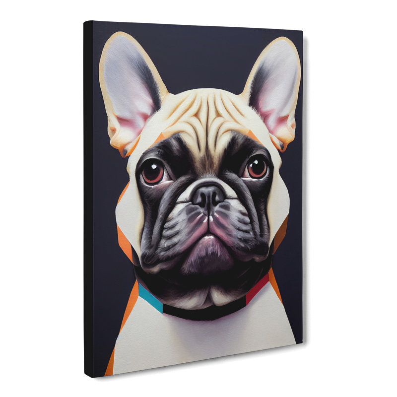 French Bulldog Polygon - Wrapped Canvas, 60cm H x 40cm W x 3cm D