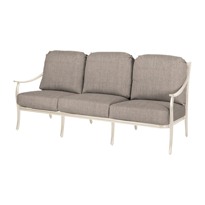 Edge Sofa with Sunbrella Cushions, Cast Ash Sunbrella® Plainweave, Midnight Gold