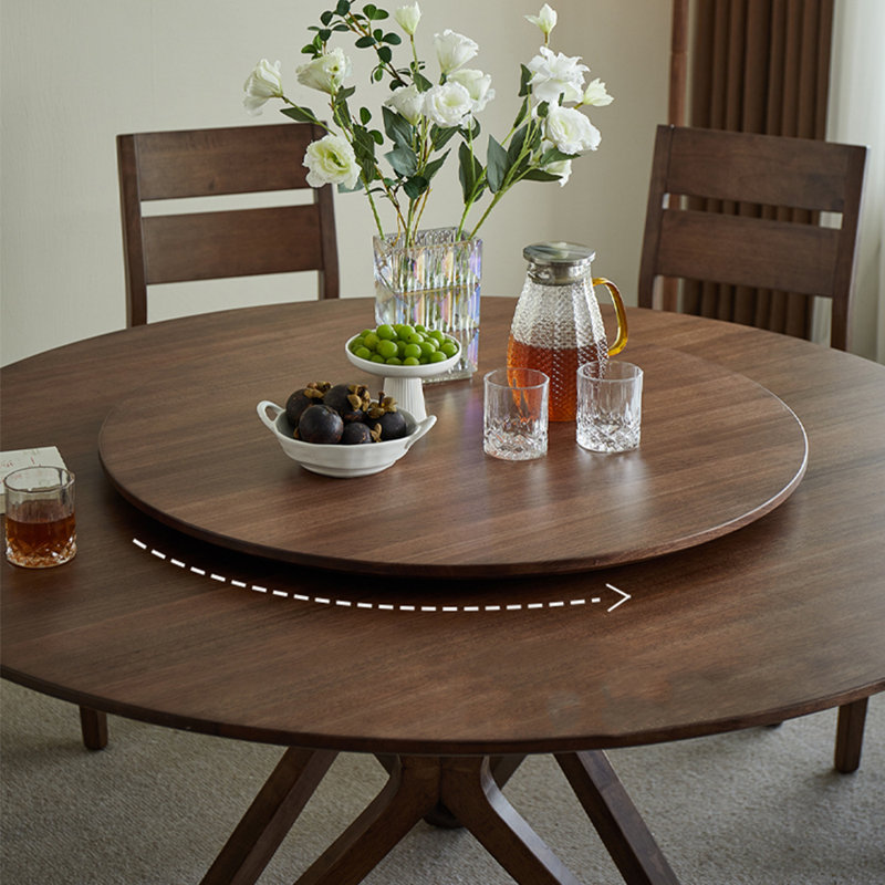 American style vintage solid wood dining table., 29.9"H x 54.3"L x 54.3"W