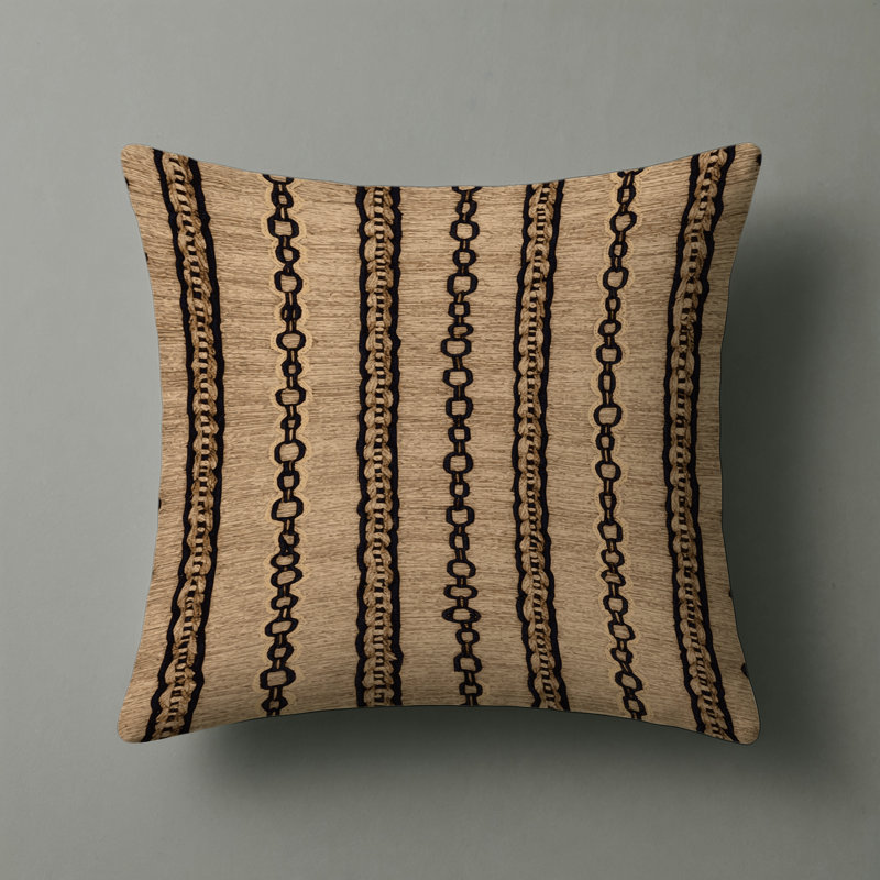 Indoor and Outdoor Throw Pillow, Square 20", Chain Patterns