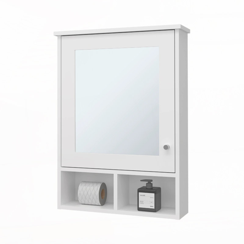 Pharmacie avec porte et miroir inclus, Blanc