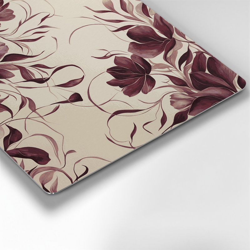 Abstrait floral 38, art mural en métal beige, H 12 po x l 12 po