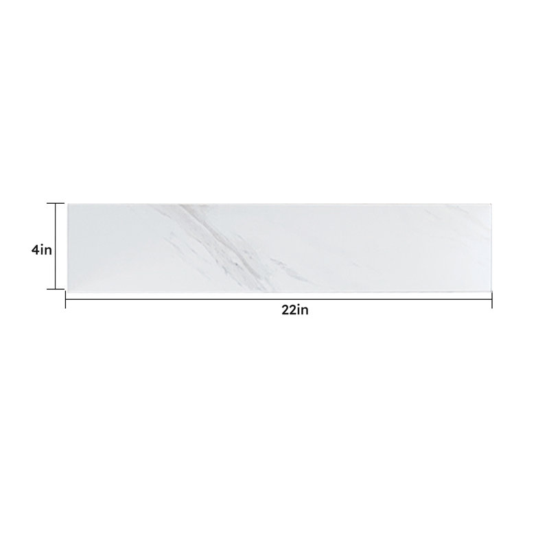 Dosseret de 22 po, dosseret de 4 po de hauteur, pour comptoir de meuble-lavabo, Bianco Carrara Venato